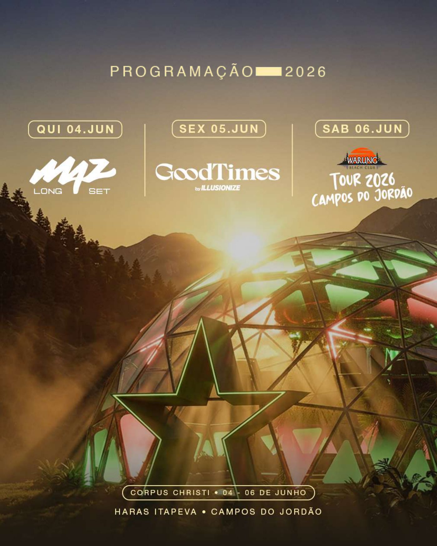 Programação 2026 — MAZ / GoodTimes / Warung